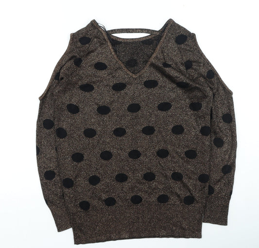 Womens UK Size 12 Soon Gold Pullover Jumper
