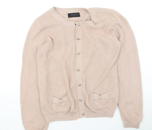 Womens UK Size S savida Pink Cardigan Jumper