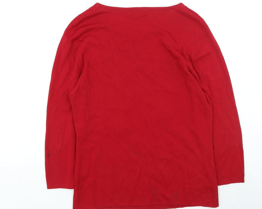 Womens UK Size M After Dark Red Pullover Jumper