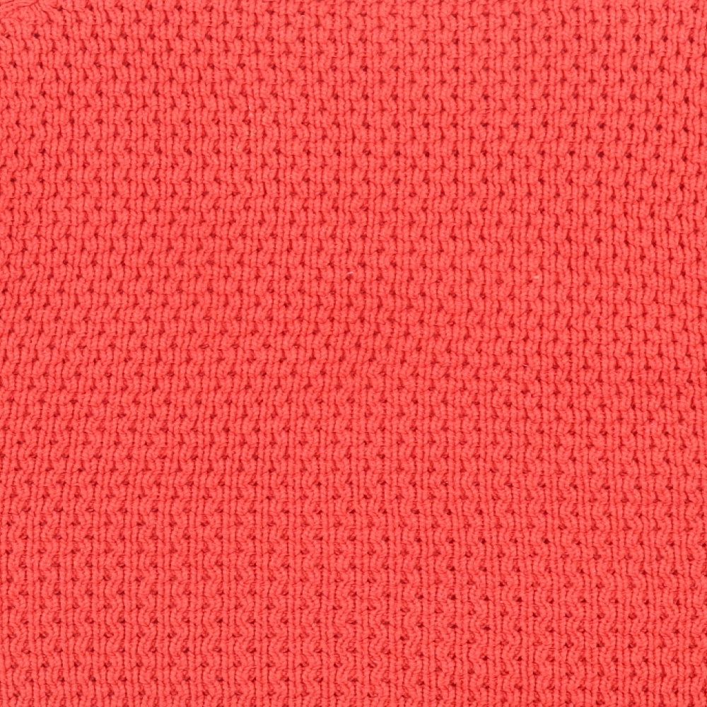 George Womens Red Crew Neck Acrylic Pullover Jumper Size L
