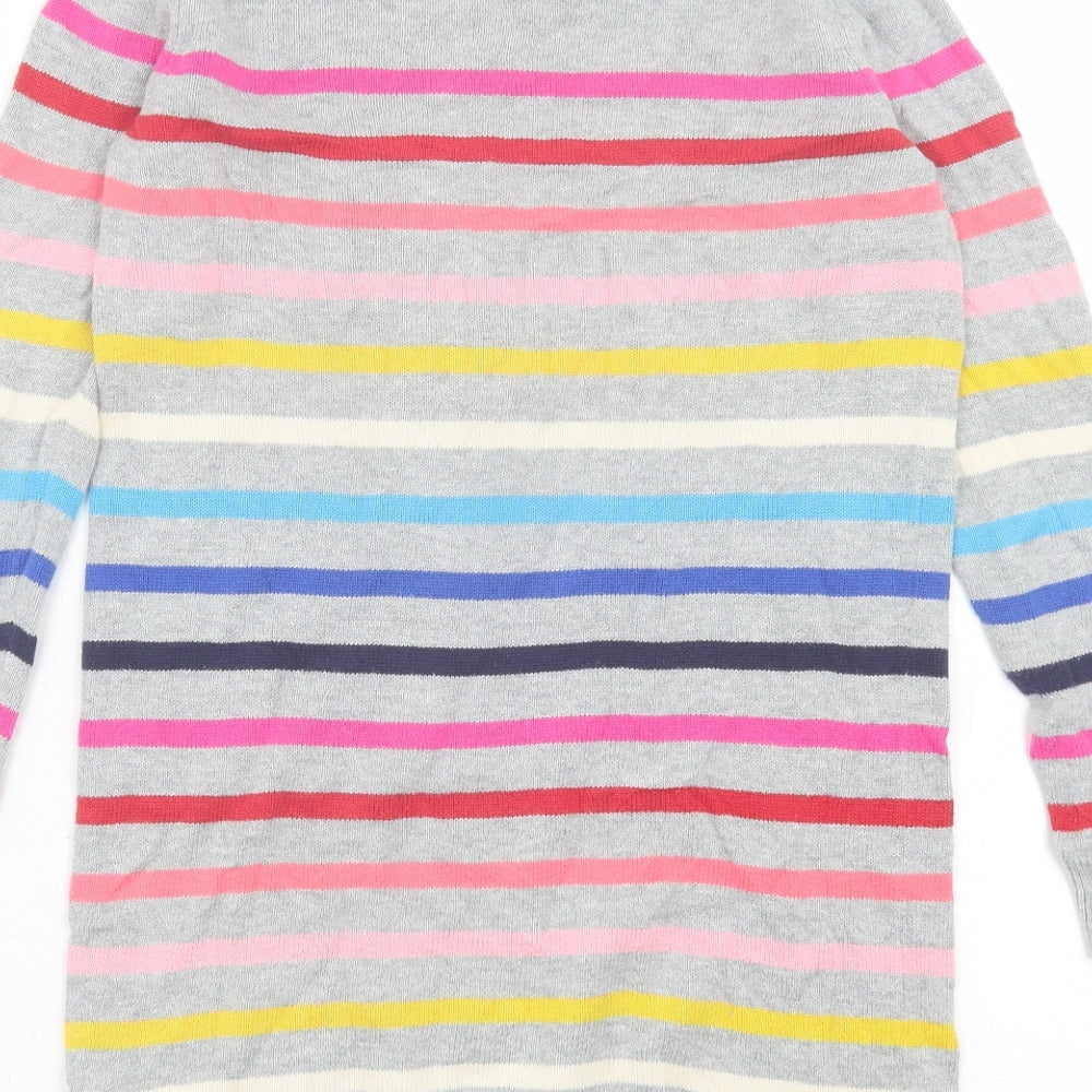 Gap Womens Multicoloured Crew Neck Striped Acrylic Tunic Jumper Size M