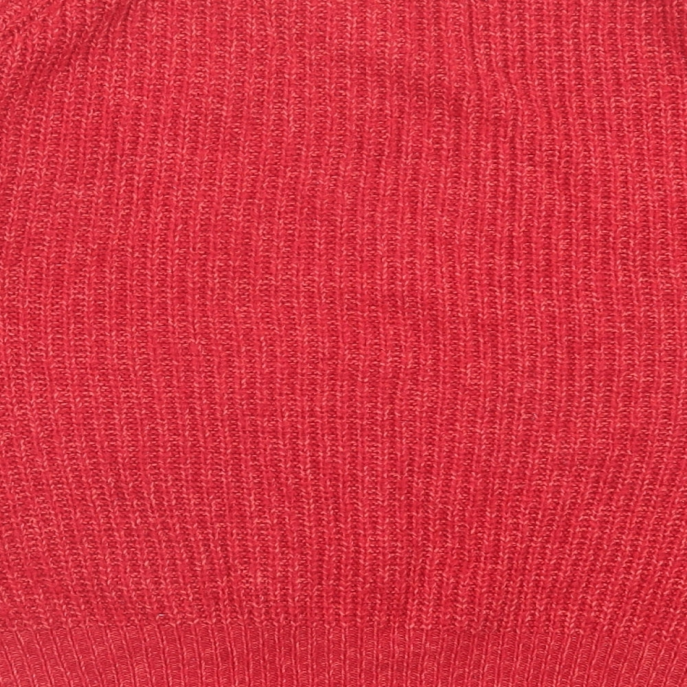 F&F Womens Red Crew Neck Acrylic Pullover Jumper Size 20