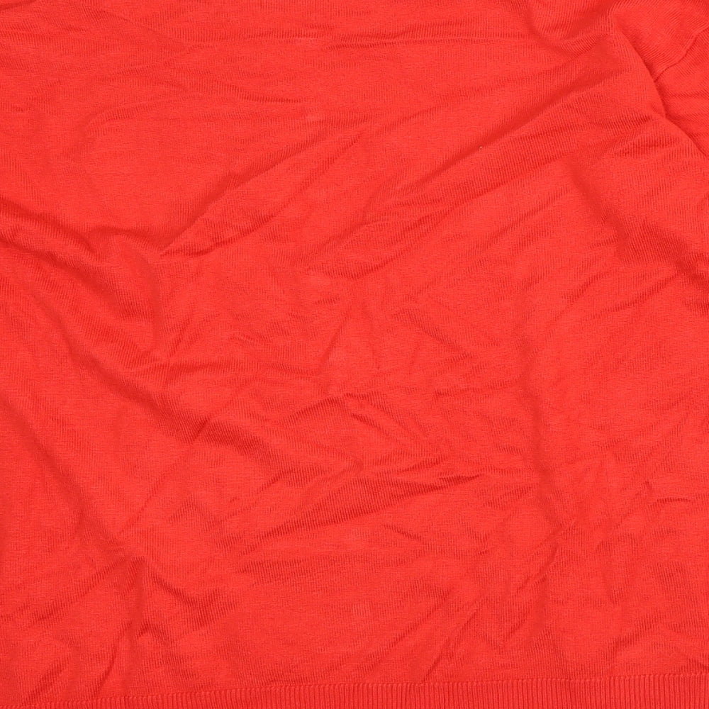 Love Knitwear Womens Red Geometric Viscose Pullover Sweatshirt Size 12