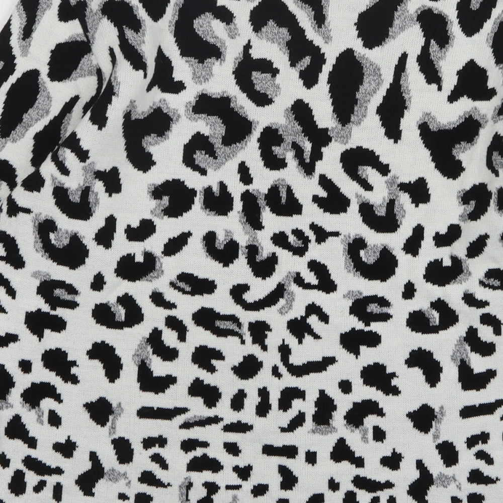 In Stitches Womens Multicoloured Round Neck Animal Print Acrylic Pullover Jumper Size S
