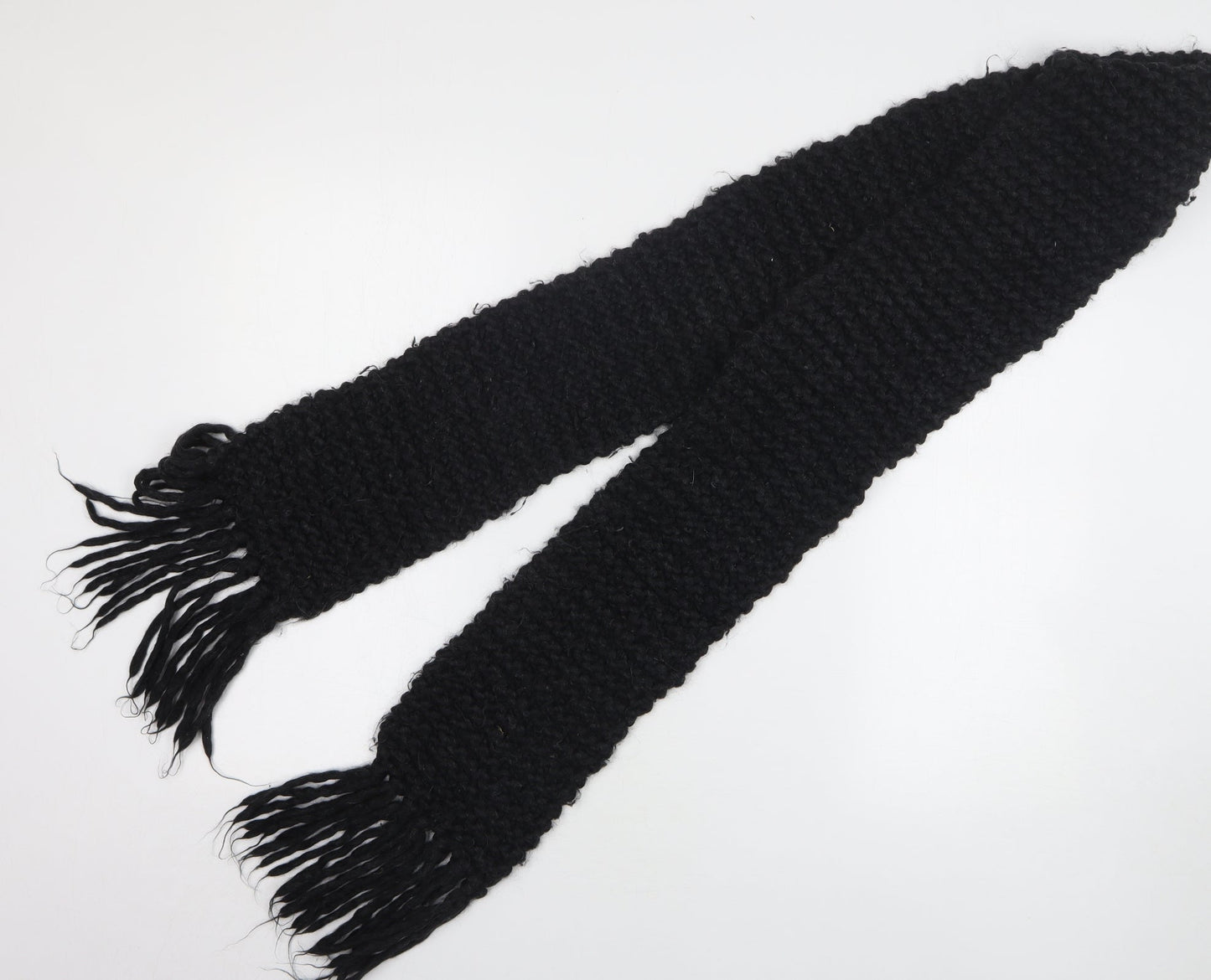 Preworn Womens Black Polyester Scarf