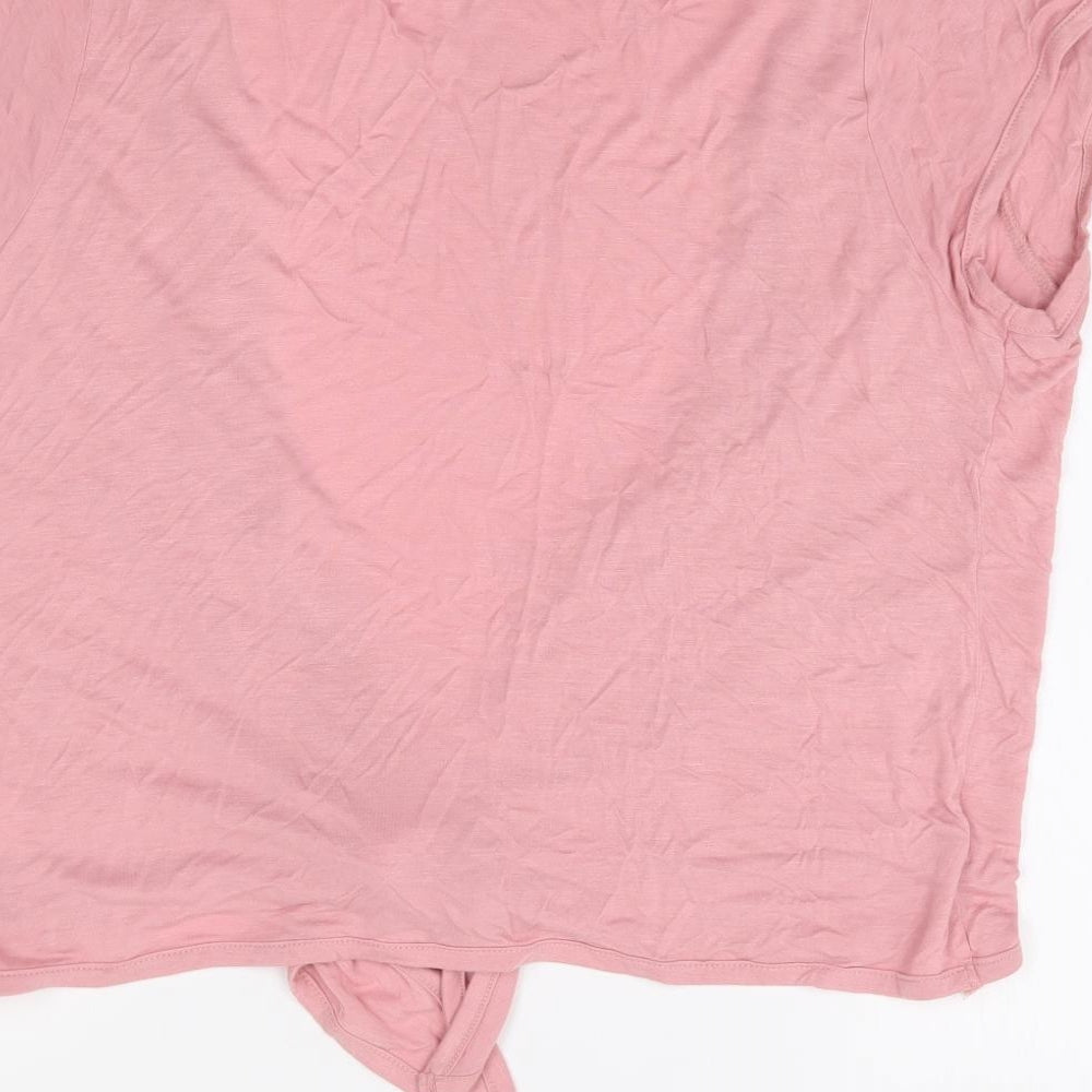 Agenda Womens Pink V-Neck Viscose Shrug Jumper Size 18