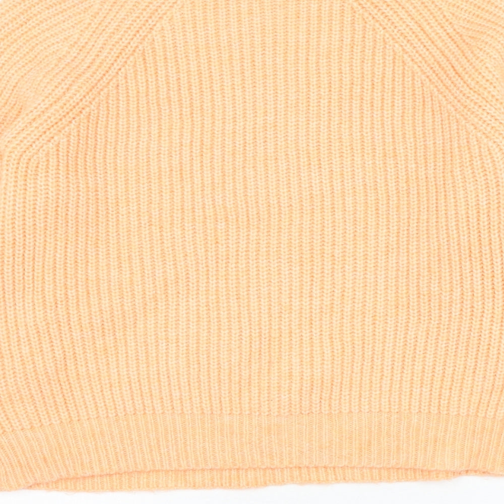 George Womens Orange Round Neck Acrylic Pullover Jumper Size M