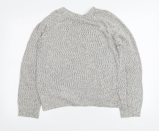 Light before Dark Womens Grey Round Neck Cotton Pullover Jumper Size XS