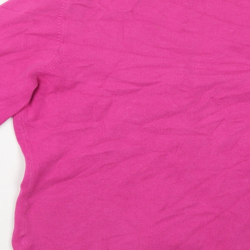 Gap Womens Pink V-Neck Cotton Cardigan Jumper Size M