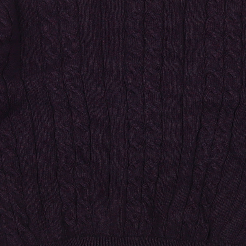 BHS Mens Purple Crew Neck Cotton Pullover Jumper Size M