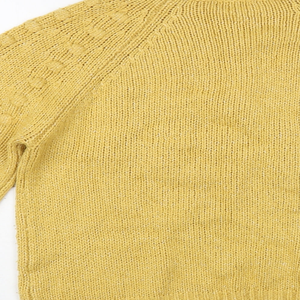 TU Womens Yellow Mock Neck Acrylic Pullover Jumper Size 14