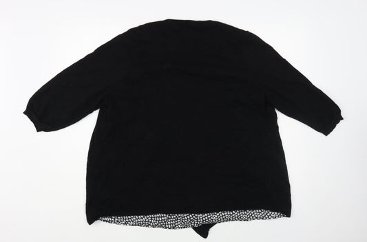 Evans Womens Black V-Neck Cotton Cardigan Jumper Size 20