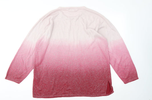 Womens UK Size 22 Fabrizio Pink Pullover Jumper