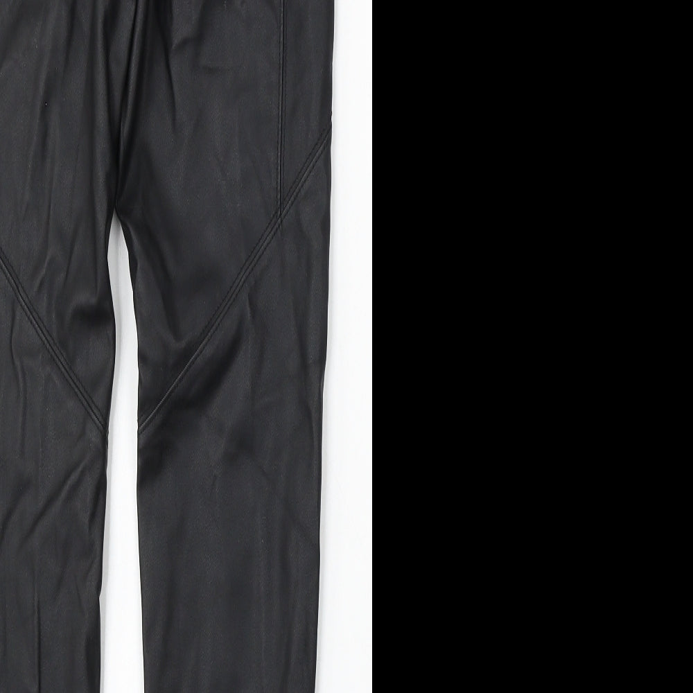 Denim & Co. Womens Black Polyurethane Jegging Jeans Size 8 L29 in Slim