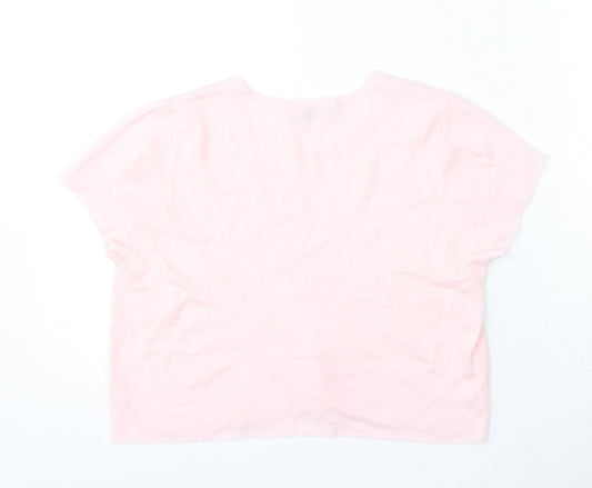 Love Knitwear Womens Pink Round Neck Polyester Pullover Jumper Size S