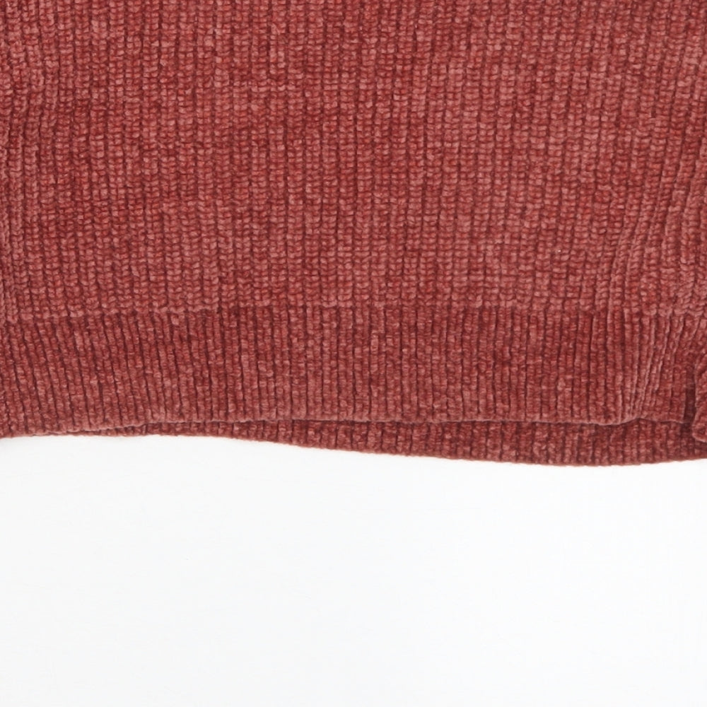 New Look Girls Brown Round Neck Acrylic Pullover Jumper Size 10-11 Years
