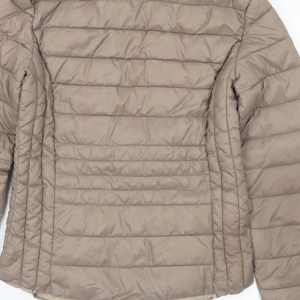 Primark Womens Brown Quilted Coat Size 4 - 4-6
