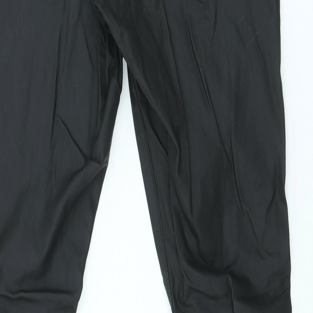 Topshop Womens Black Polyester Trousers Size XS L28 in Slim - Faux leather