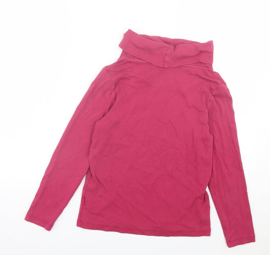 Cotton Traders Womens Purple Cotton Basic T-Shirt Size 12 Roll Neck