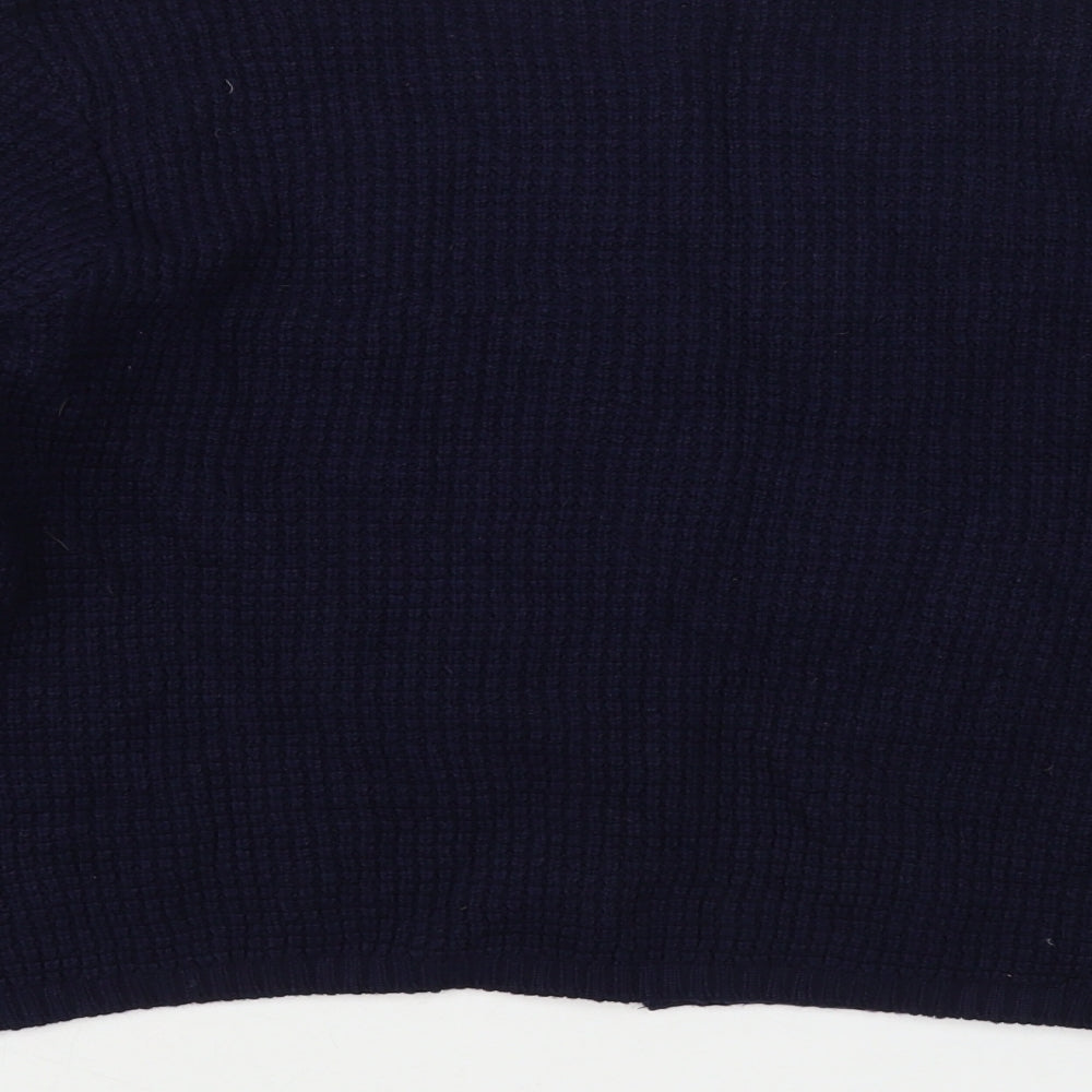 Breal Womens Blue Round Neck Acrylic Cardigan Jumper Size M