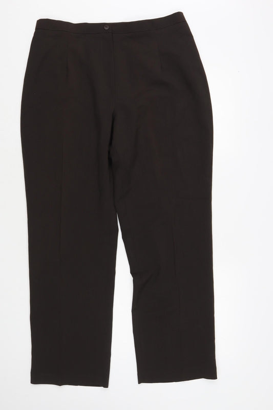 Womens UK Size 16 BASSINI Regular Fit Brown Trousers