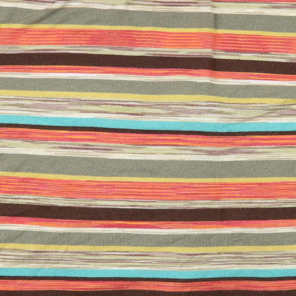 CC Petite Womens Multicoloured V-Neck Striped Viscose Cardigan Jumper Size XL