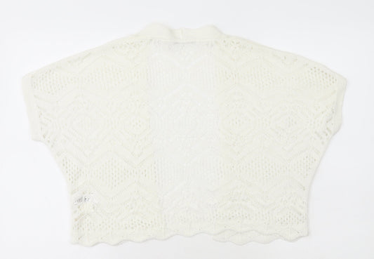 George Womens White Acrylic Shrug Jumper Size XS