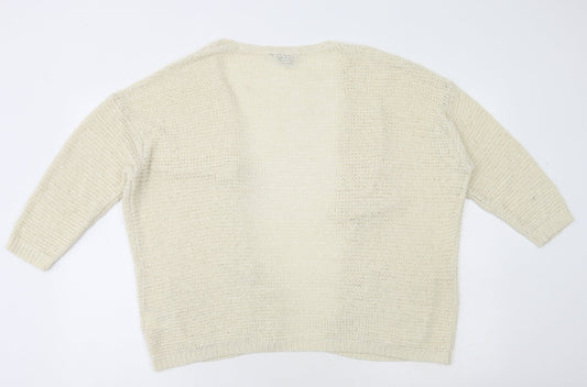 Womens UK Size XS H&M Ivory Cardigan Jumper