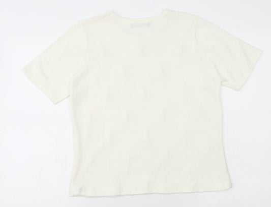 Womens UK Size S Bm Collection Ivory Basic T-Shirt