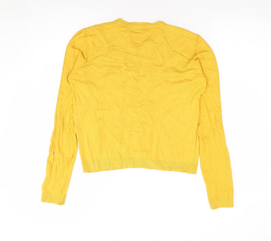 Womens UK Size M Pull & Bear Yellow Pullover Jumper