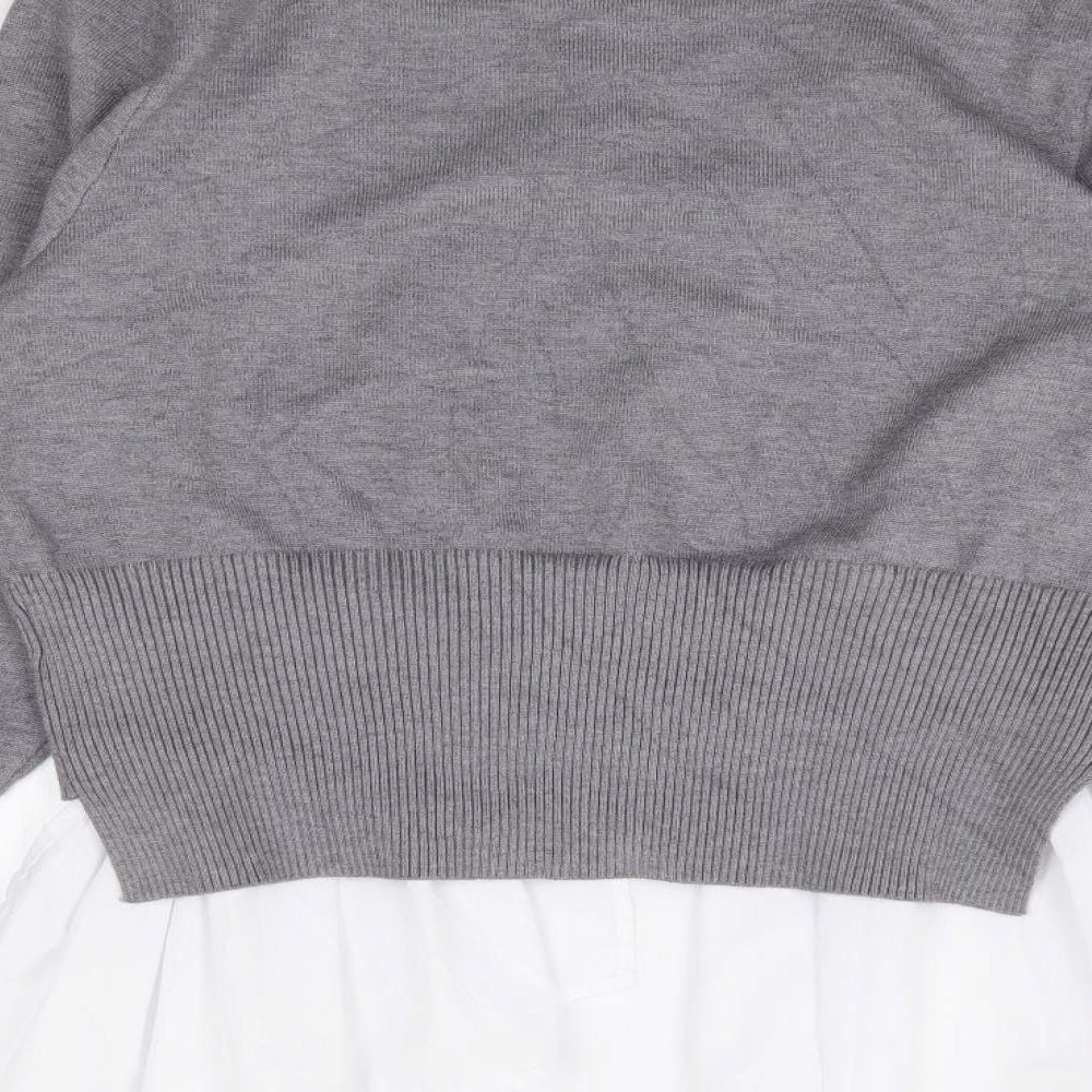 Womens UK Size M New Look Grey Pullover Jumper