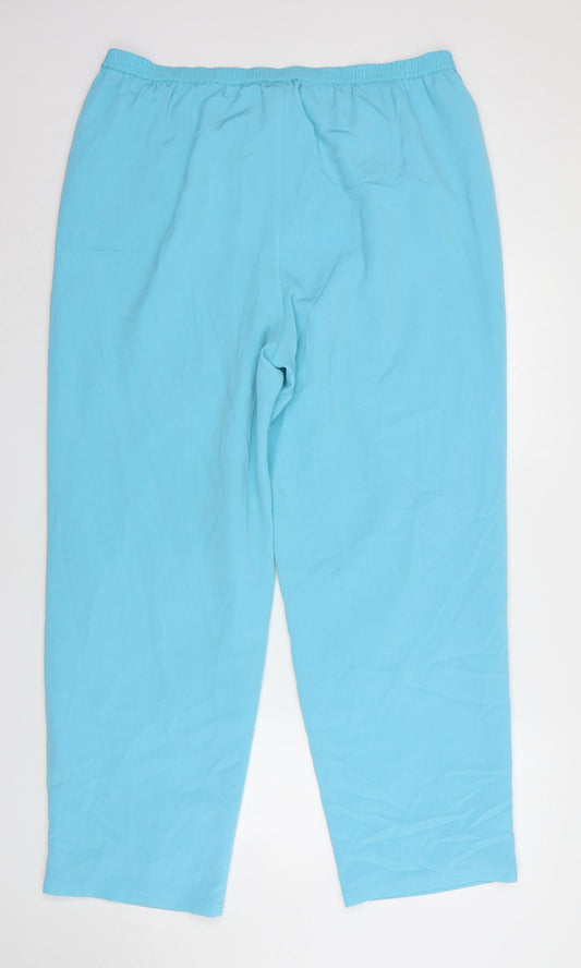 ELVI Womens Blue Polyester Trousers Size 20 L30 in Regular