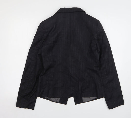 George Womens Grey Striped Polyester Jacket Suit Jacket Size 12