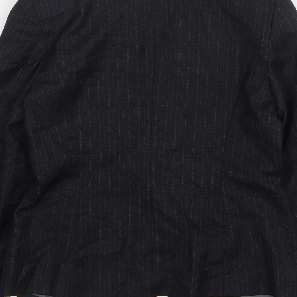 George Womens Grey Striped Polyester Jacket Suit Jacket Size 12