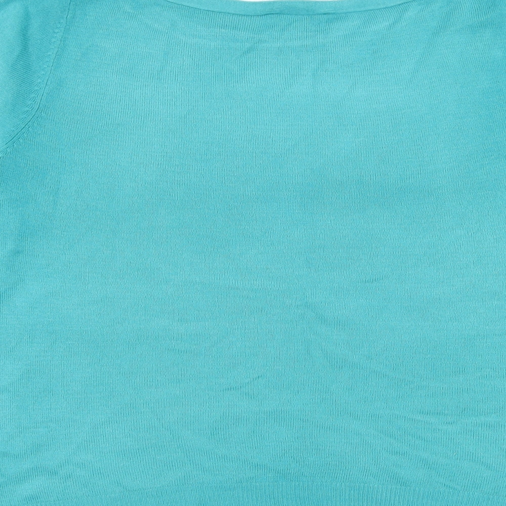 BHS Womens Blue Round Neck Acrylic Pullover Jumper Size 16