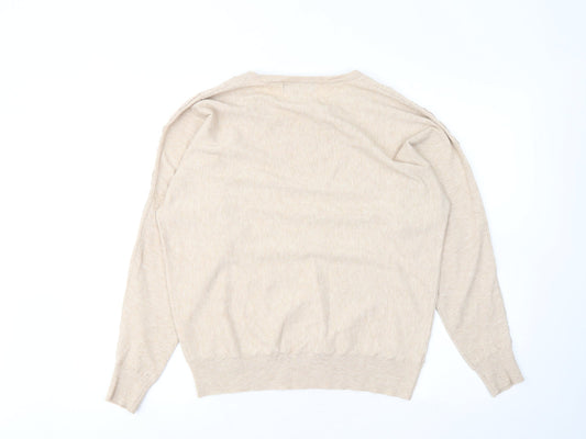 Primark Womens Beige Round Neck Polyester Pullover Jumper Size 12