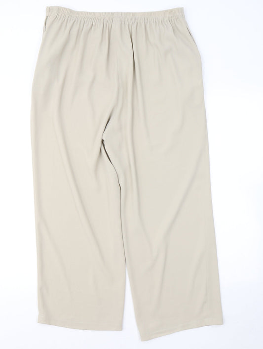 Womens UK Size 18 Platinum Regular Fit Beige Trousers
