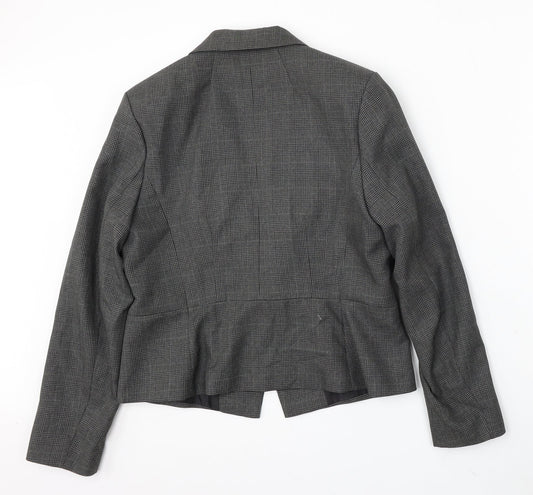 Marks and Spencer Womens Grey Plaid Polyester Jacket Suit Size 14