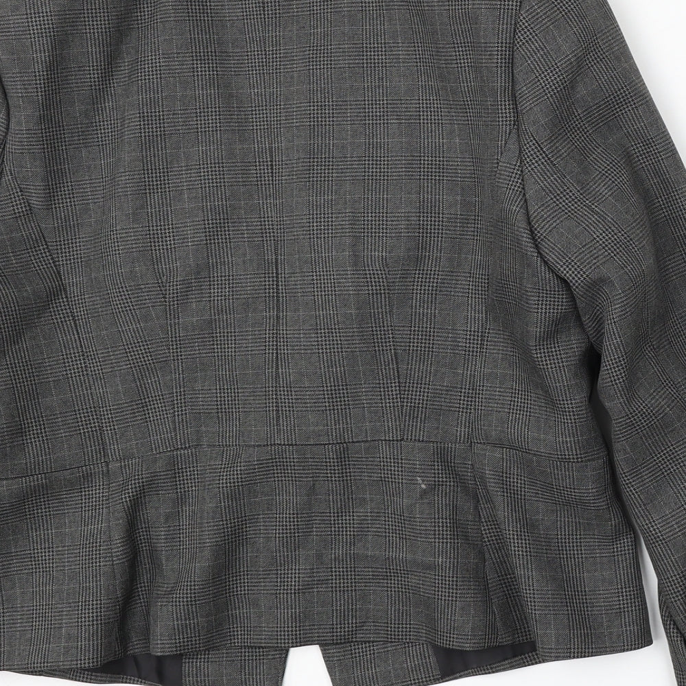 Marks and Spencer Womens Grey Plaid Polyester Jacket Suit Size 14