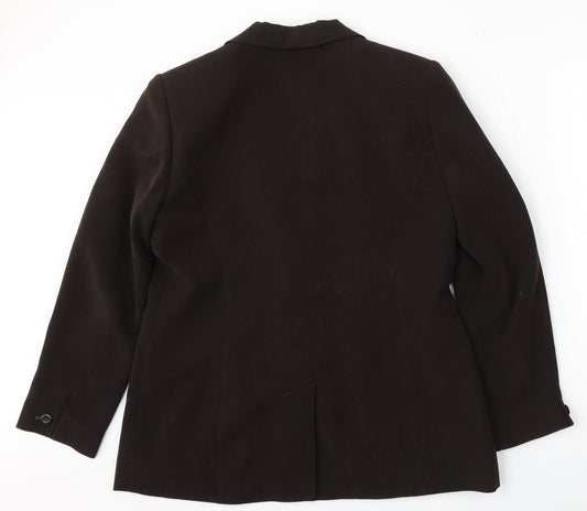 Country Casuals Womens Brown Polyester Jacket Suit Size 14