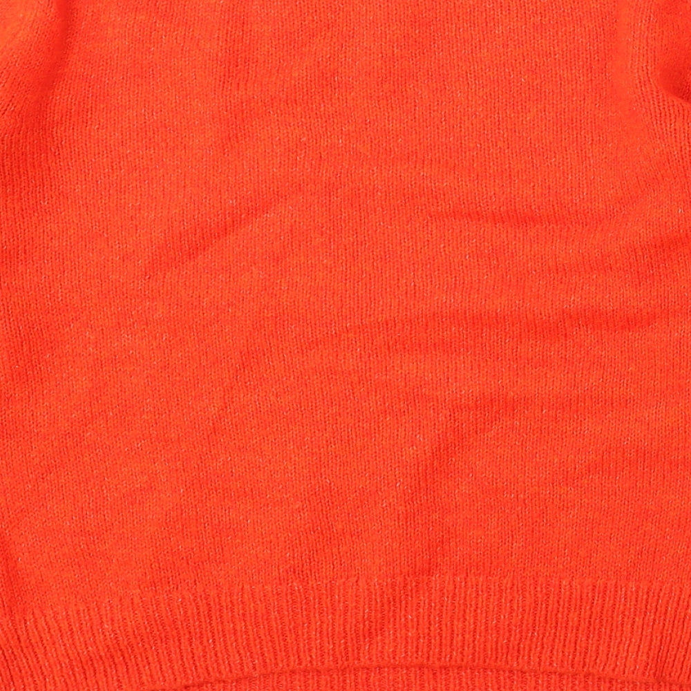 Primark Womens Orange Round Neck Acrylic Pullover Jumper Size 10