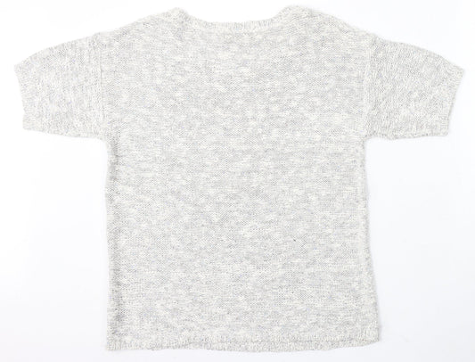 George Womens Grey Round Neck Cotton Pullover Jumper Size 12