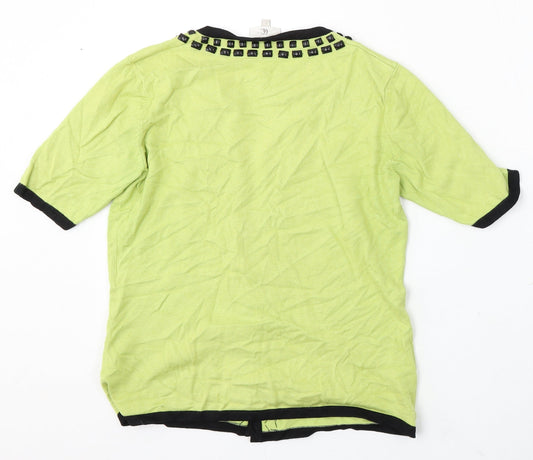 Womens UK Size S CC Green Cardigan Jumper