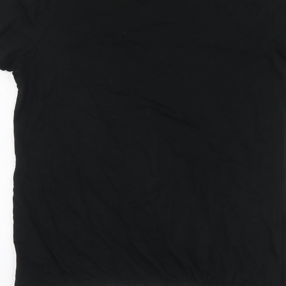 Womens UK Size S Tru Black Basic T-Shirt