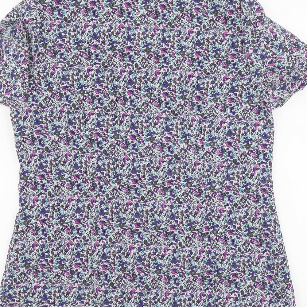 Womens UK Size 12 BM Purple Basic Button-Up