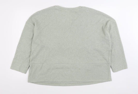 F&F Womens Green Round Neck Viscose Pullover Jumper Size 18