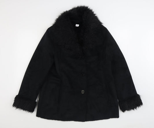 Womens UK Size 14 Berkertex Black Overcoat