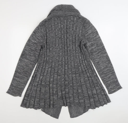 Laura Scott Womens Grey V-Neck Acrylic Cardigan Jumper Size 10