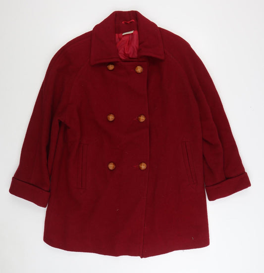 Womens UK Size 12 EWM Red Overcoat