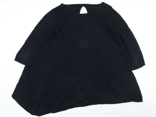 NEXT Womens Blue Round Neck Viscose Pullover Jumper Size 14